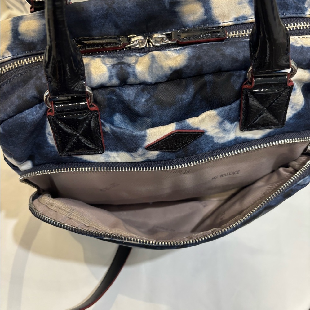 MZ Wallace Blue Tie-Dye Satchel/Crossbody/Handheld bag and Pouch Set w/dust Bag - Picture 4 of 12